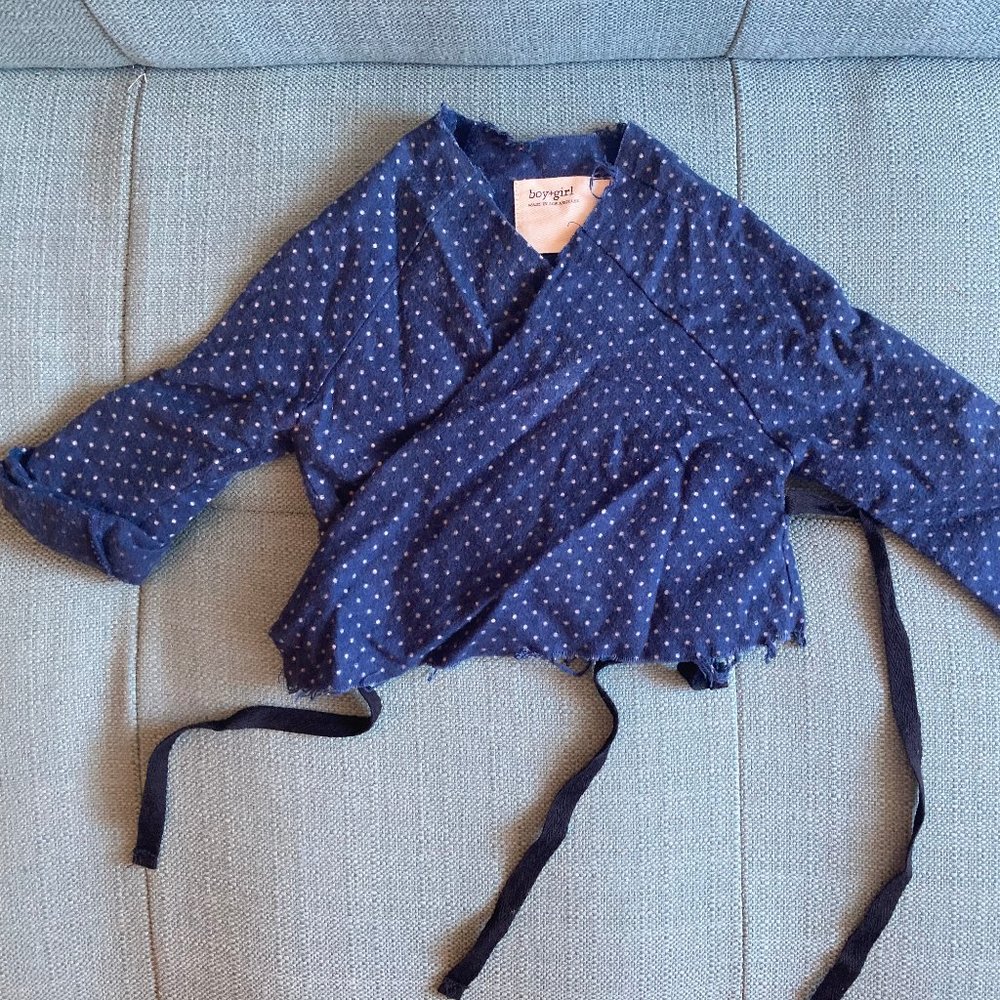Boy + Girl Indigo Polka Dot Baby Kimono Wrap